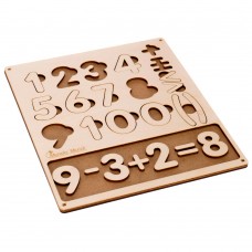 Numbers, wooden Educational mathematic puzzle