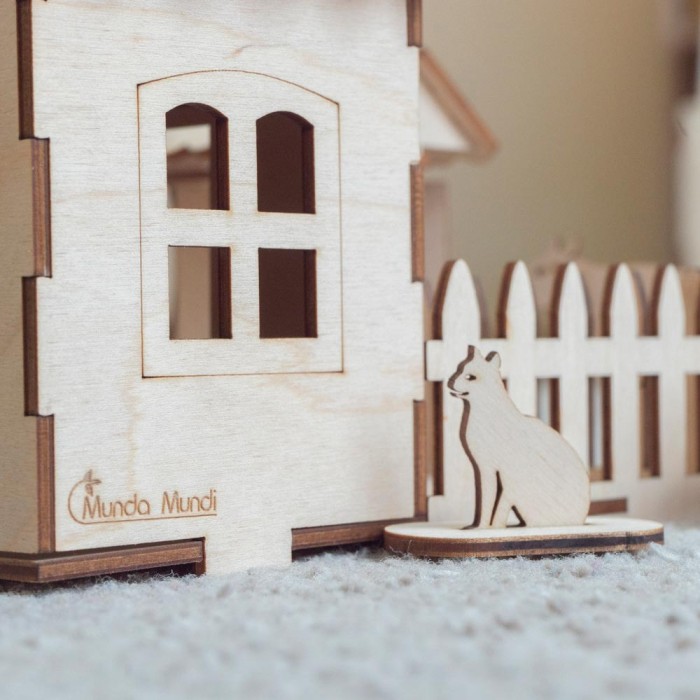 Toy farm with animals, wooden 3D set