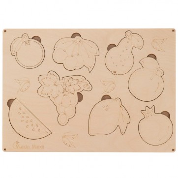 Fruits, wooden Montessori puzzle for toddlers