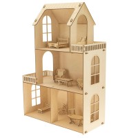Wooden dollhouse, 3D constructor