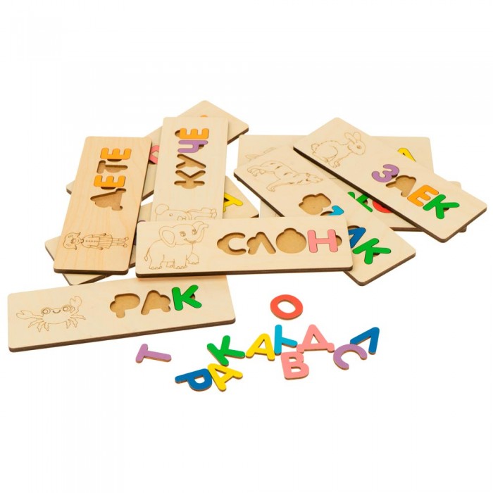 Wooden educational puzzle "Write words"