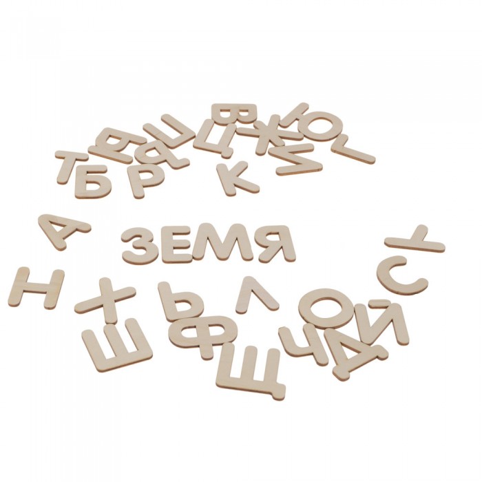  Да научим буквите - Дървена азбука, 60 бр - MundaMundi 