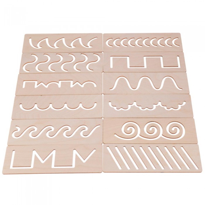 Montessori pre-writing pattern boards, pattern stencils