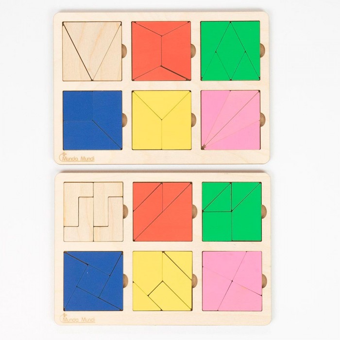 Educational kid's game Wooden puzzle Nikitin Squares Fold Square Level 1 