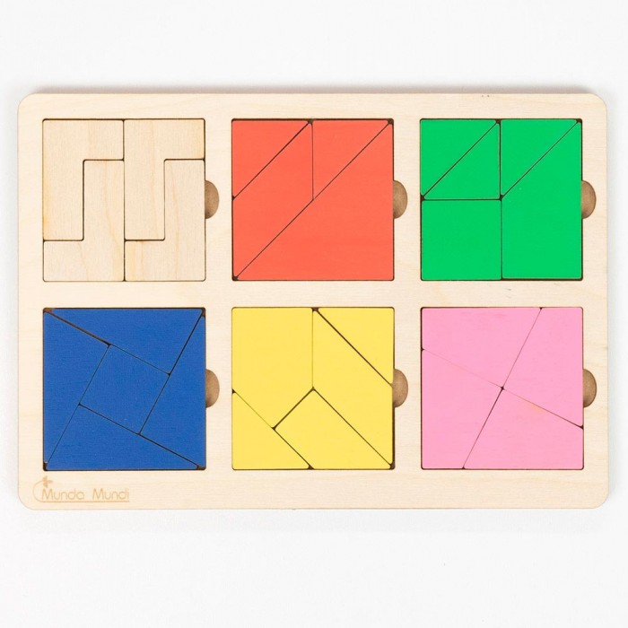 Educational kid's game Wooden puzzle Nikitin Squares Fold Square Level 1 
